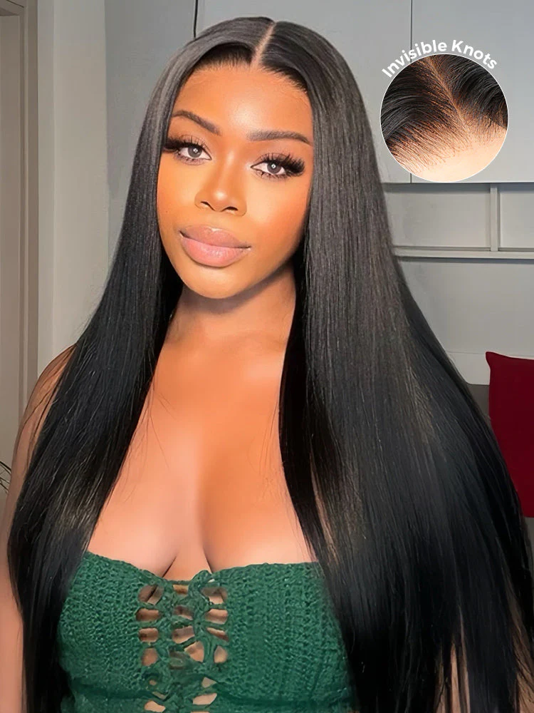Pre-bleached Straight Hair Wear Go Glueless Wig 7x5 Pre-cut HD Lace Pre-plucked
