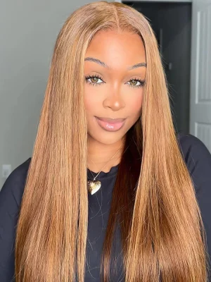 Highlights Ombre 7x5 Swiss Lace Wear Go Straight Glueless Wigs Pre Cut Lace Wig