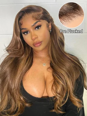 4/27 Highlights Ombre Wear Go Body Wave Glueless Wigs Pre Cut Lace Wig