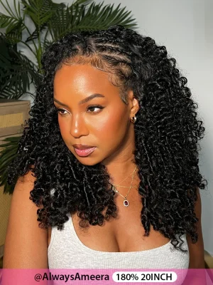 3 In 1 Half Wig Kinky Curly Glueless Install Half Wig With Draw-string Beginner Friendly