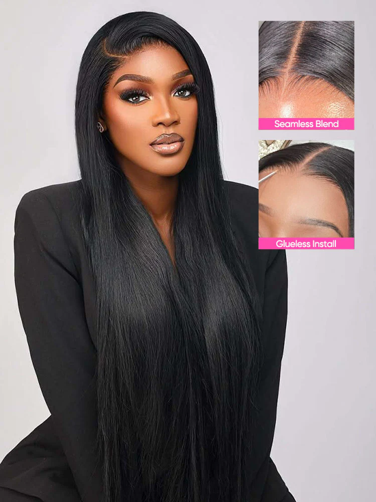 Pre-bleached Straight Hair Wear Go Glueless Wig 7x5 Pre-cut HD Lace Pre-plucked - Image 4