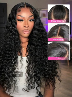 Pre-bleached Deep Wave Wear Go Glueless Wig Pre-cut 7x5 HD Lace Wig Pre-plucked