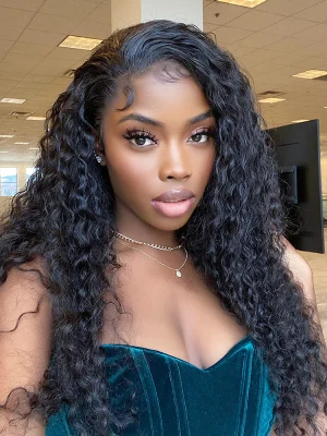 Deep Wave Long Hair 13x6 Lace Front Wigs Pre Plucked With Baby Hair