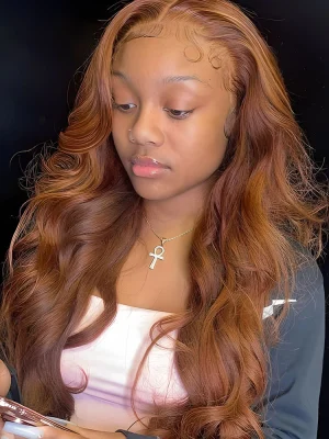 4/27 Two Colors Body Wave Human Hair 13x4 Lace Front Wigs