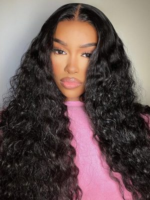 Water Wave 4x4 Lace Closure Wig Pre Plucked With Baby Hair For Women