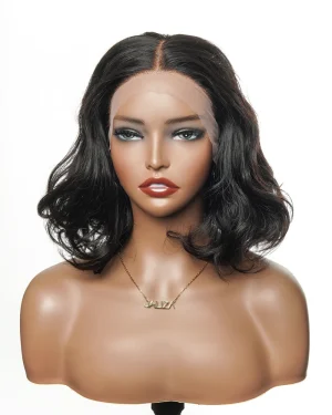 12Inches" 100% Virgin Human Hair Deep Wave Glueless HD Lace Wig - Pre Bleached, Pre Plucked