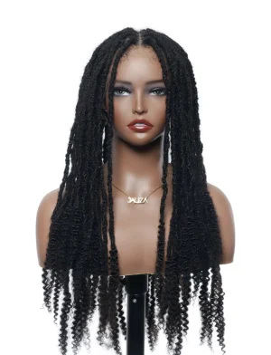 Pre Bleached 100% Human Hair HD Full Lace Salon-level Knotless Dreadlock Wig 24" 80 Strands